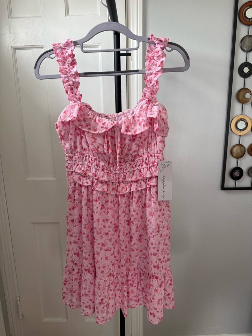 Kingston Pink Floral Ruffle Mini Dress
